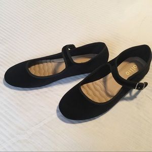 Velvet Mary Jane Flats